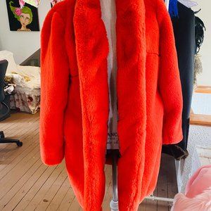 Orange Fur Coat -Talie - Medium